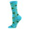 Women's MeMoi Turtle Time Crew Socks Turquoise