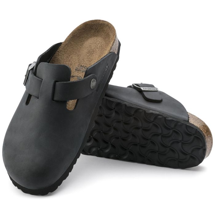 Buy Women's Birkenstock Boston Black Oiled Leather | Michelson's