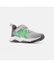 Big Kids' New Balance Rave Run v2 Bungee Lace with Top Strap Green Punch with Pixel Green