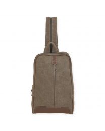 CargoIt Stonewashed Canvas Convertible Sling Backpack Green
