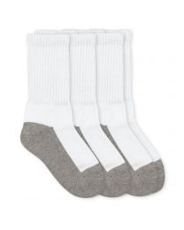 Kids' Jefferies Smooth Toe Sport Crew Socks 3 Pair Pack White / Grey
