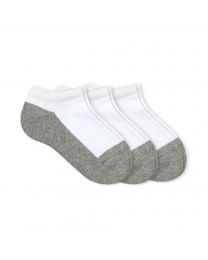Kids' Jefferies Smooth Toe Sport Low Cut Socks 3 Pair Pack White / Grey