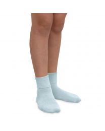 Kids' Jefferies Smooth Toe Turn Cuff Organic Cotton Socks Light Blue
