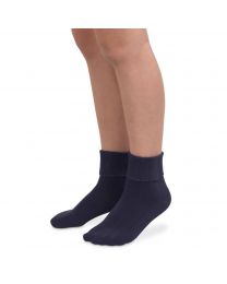 Kids' Jefferies Smooth Toe Turn Cuff Organic Cotton Socks Navy