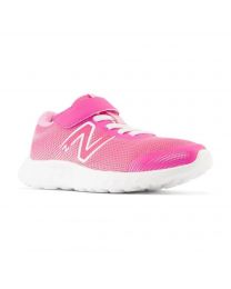 Kids' New Balance DynaSoft 520v8 Bungee Lace with Top Strap Hi-Pink with White and Signal Pink