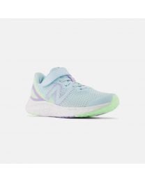 Kids' New Balance Fresh Foam Arishi v4 Bungee Lace with Top Strap Blue with Green Aura