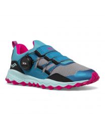 Kids' Saucony Pergerine Shield BOA Turquoise / Pink