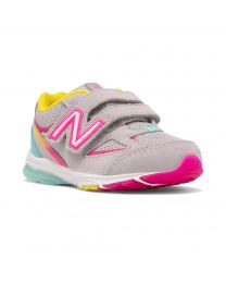 Little Kid's New Balance Hook and Loop 888v2 Grey with Rainbow