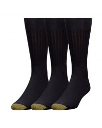 Men's Gold Toe Canterbury Crew Extended 3-Pack Black