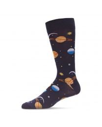 Men's MeMoi Stellar Outerspace Crew Socks Navy