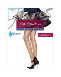 Women's Hanes Silk Reflections Control Top Sheer Toe Pantyhose Classic Navy