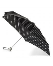 Totes Mini Manual Umbrella Black / White Swiss Dot
