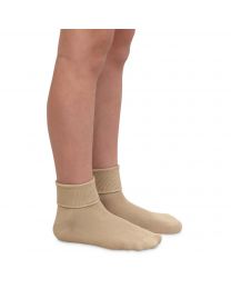 Women's Jefferies Smooth Toe Turn Cuff Organic Cotton Socks Khaki