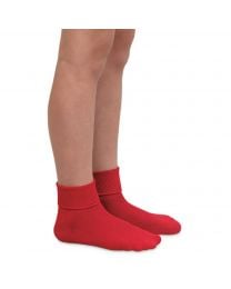 Women's Jefferies Smooth Toe Turn Cuff Organic Cotton Socks Red
