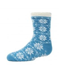 Kid's MeMoi Snowflake Cozy Socks Blue Jay