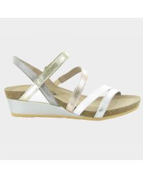 Women's Naot Hero Soft Silver/ Pearl White / Soft Rose Gold Leather
