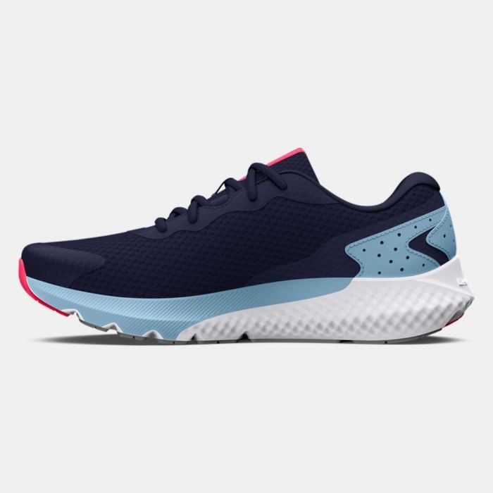 Under Armour Unisex-Child Charged Rogue 3 Running Shoe Big Kid (8-12 Years)  4 Big Kid (402) Halogen Blue/Tonic/Pink Shock